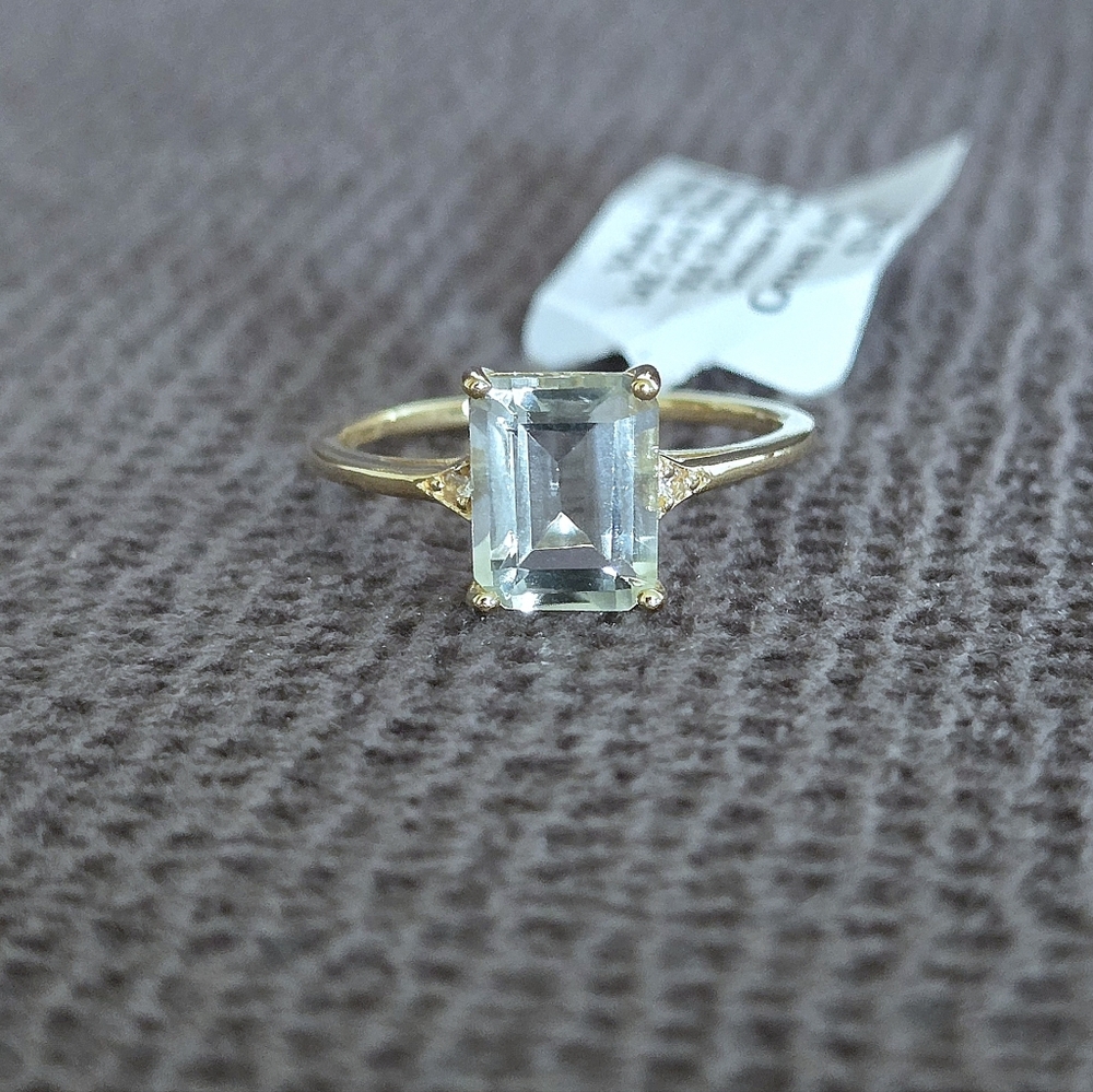 Shivam Rectangular Green💚 Amethyst Ring💍 - NWT - Picture 2 of 16